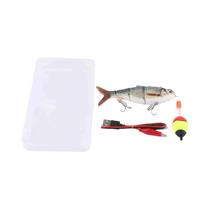 Isca de natação robótica elétrica, Multi Articulado Isca De Pesca Com Luz LED Verde, Recarregável