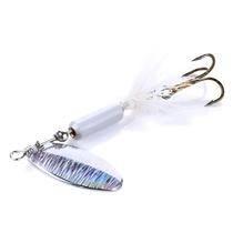 Isca de Pesca 3.5g Metal Vib - Com Lantejoulas e Pena - Ação Vibratória