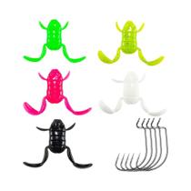Isca De Pesca De Sapo De Silicone Macio 5 Peças 5/10g Flutuante Topwater Swimbait Isca De Plástico