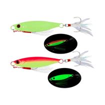 Isca De Pesca Metálica Luminosa Conjunto De 2 Peças Olhos 3D Isca Jig Ganchos Afiados 7G 10G 15G 20G Isca De Pesca Metálica Luminosa Conjunto De 2 Peças Olhos 3D Isca Jig Ganchos Afiados 7G 10G 15G 20G