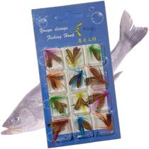 Isca Pesca Mosca Artificial Pescaria Peixe Fishing Tucunare Robalo Lambari Tilapia Mar Açude Rio Lago