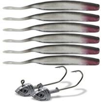 Isca Soft Bait Maruri W182 6 Unid + 2 Anzol Jig Head