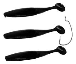 Isca Soft Slow Shad 12Cm Monster 3X Com Anzol De Br Black