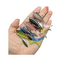 Iscas Artificiais De Silicone Macio Para Pesca, 5PCS Para Bass, Trout, Pike, Carp, Iscas De Trolling
