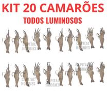 Iscas Artificial camarão De Silicone Com Anzol Kit 40 ou 20 unidades de 4 cms e 1,2 gramas Pesca Tuc