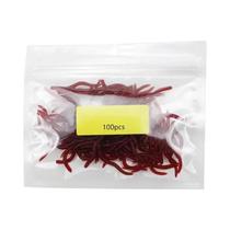 Iscas De Borracha Macia Vermelhas 50 100PCS Com Cheiro Realista De Peixe, Iscas Para Pesca De