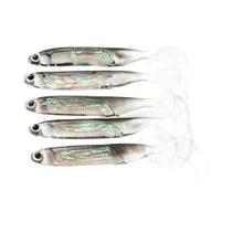 Iscas De Pesca Com Lantejoulas Arco-Íris, 5 Peças, Isca Macia 7CM 7.5CM, Cauda Em T, 1.7G 2.3G 2.7G,