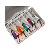 Iscas De Pesca Em Cobre De Cores Variadas, 5 Peças, Iscas Giratórias Com Caixa, Presente Ideal Para Iscas De Pesca Em Cobre De Cores Variadas, 5 Peças, Iscas Giratórias Com Caixa, Presente Ideal Para