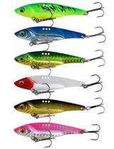 Iscas de pesca Facikono Blade Bait Bass Metal VIB Lure 20 g 6 unidades Iscas de pesca Facikono Blade Bait Bass Metal VIB Lure 20 g 6 unidades