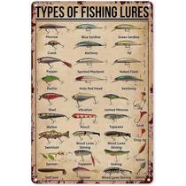 Iscas De Pesca Retrô Vintage, Placa De Metal, Decoração De Parede Para Café, Bar, Pub, Casa