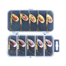 Iscas De Pesca Spinner Em Ouro E Prata, Caixa Com 10 Peças, Wobblers, Crankbaits, Jig, Sequins Para