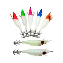 Iscas Luminosas De 7 Peças Para Pesca Em Água Salgada, Jig De Lula Fluorescente De 10cm, Camarão,