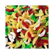 Iscas Macias Luminosas Coloridas Em Forma De Verme, 50 PCS, Iscas Biónicas Com Cheiro De Peixe Para