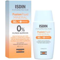 Isdin Fotoprotector Protetor Solar Fusion Fluid Mineral FPS50 0% Filtros Químicos 50ml