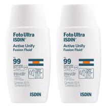 Isdin - FotoUltra Active Fluid FPS99 Kit Com 2 Clareadores Faciais Sem Cor