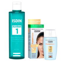 Isdin Kit - Sabonete Líquido Facial Acniben + Protetor Solar Facial Fusion Water 5 Stars FPS60 Isdin Kit - Sabonete Líquido Facial Acniben + Protetor Solar Facial Fusion Water 5 Stars FPS60