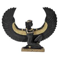 Isis Deusa Egípcia Amor Fertilidade Resina Dourada/Preto II - M3 Decoração