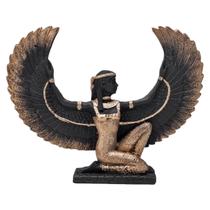 Isis Deusa Egípcia Amor Fertilidade Resina Dourada/Preto III - M3 Decoração