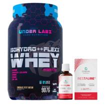 Isohydro ++ Flexx Whey - 907g - Under Labz + Restaure - 430 Gotas - 15ml - Central Nutrition