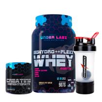 Isohydro++ flexx whey under labz + creatina monohidratada 300 g under larbz + coqueteleira 2 doses integralmedica 450 ml