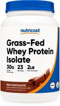 Isolado de proteína de soro de leite Nutricost Chocolate alimentado com capim 907g