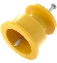 Isolador Cerca Elétrica Roldana 36x36 Amarelo C/100