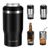 Isolador de bebidas HAUSHOF Refrigerador de latas de 12 onças de aço 4 em 1 Isolador de bebidas HAUSHOF Refrigerador de latas de 12 onças de aço 4 em 1