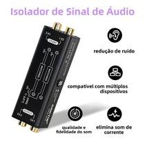 Isolador De Loop De Terra RCA Portátil De 2 Canais, Eliminador De Ruído De Sinal De Áudio,