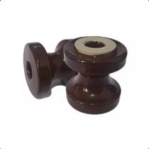 Isolador Roldana de Porcelana 72x72 mm Fertak para Cerca Elétrica