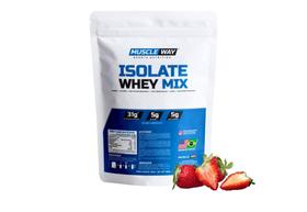 Isolate Protein Whey Mix Sabor Morango- Refil 900g - Muscle Way Isolate Protein Whey Mix Sabor Morango- Refil 900g - Muscle Way