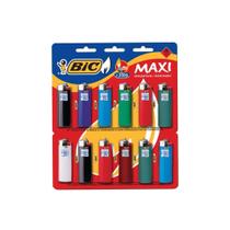 Isqueiro a Gás Maxi Multicores 12 Pçs - Bic