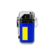 Isqueiro a Plasma Azul com Lanterna Recarregável, Moderno e Funcional