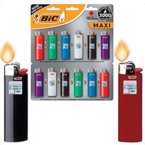 Isqueiro Bic Maxi Tamanho Grande Cartela Com 12 Unidades Bic