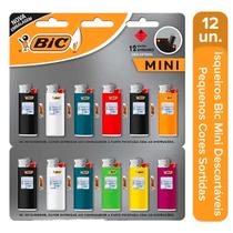 Isqueiro Bic Maxxi Pequeno Descartável Cartela C/ 12 Unidades