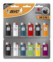 Isqueiro Bic Mini Original Cores Sortidas Cartela 12 Unidade