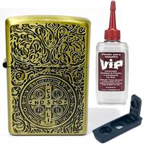 Isqueiro Clássico Medalha de São Bento, com vedação anti-evaporação e Refil 60ml Isqueiro Clássico Medalha de São Bento, com vedação anti-evaporação e Refil 60ml