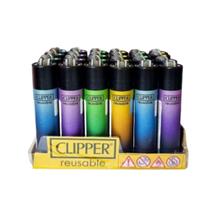 Isqueiro Clipper Maxi Black Triple Gradient com 24 Unidades