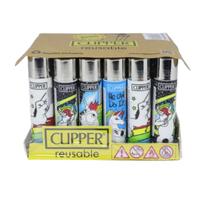 Isqueiro Clipper Maxi Cool Unicorns com 24 Unidades