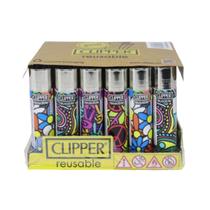Isqueiro Clipper Maxi Hippie Party 1 com 24 Unidades