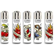 Isqueiro Clipper Maxi Ink Life Old School (Display c/ 24un)