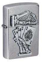 Isqueiro de bolso com design de emblema de mão Zippo Dead Mans