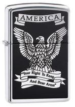 Isqueiro de bolso Zippo American Eagle High Polish Chrome Isqueiro de bolso Zippo American Eagle High Polish Chrome