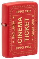 Isqueiro de Bolso Zippo com Design de Ingresso de Cinema Vermelho Fosco Isqueiro de Bolso Zippo com Design de Ingresso de Cinema Vermelho Fosco