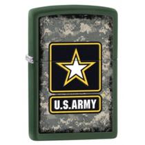 Isqueiro de bolso Zippo com logotipo do Exército dos EUA, verde fosco Isqueiro de bolso Zippo com logotipo do Exército dos EUA, verde fosco