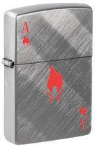 Isqueiro de Bolso Zippo Flame Ace com Trama Diagonal Isqueiro de Bolso Zippo Flame Ace com Trama Diagonal