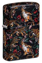 Isqueiro de Bolso Zippo Floral Tiger 540 Fosco à Prova de Vento