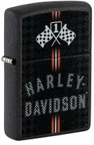 Isqueiro de bolso Zippo Harley-Davidson com design de bandeiras quadriculadas Isqueiro de bolso Zippo Harley-Davidson com design de bandeiras quadriculadas