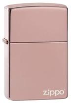 Isqueiro de bolso Zippo High Polish Rose Gold com logotipo Zippo