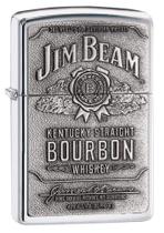 Isqueiro de bolso Zippo Jim Beam Bourbon Label High Polish Chrome Isqueiro de bolso Zippo Jim Beam Bourbon Label High Polish Chrome