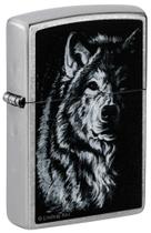 Isqueiro de Bolso Zippo Lindsay Kivi Shadow Wolf Cromado